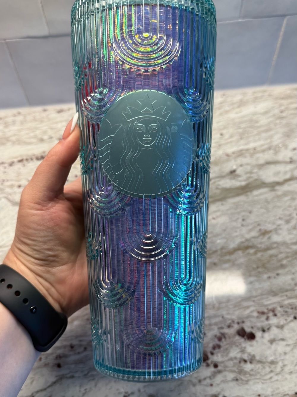 Starbucks Iridescent Teal-Blue Decorative Tumbler